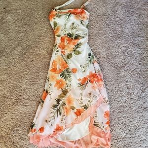 Floral midi halter top dress